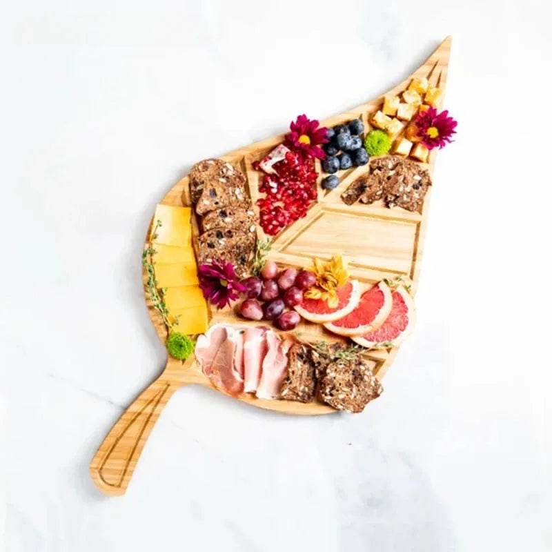 Smakelijk Wijnbord Houten Serveerschaal Bladvorm Charcuterie Bord Schotel Kaas Feestartikelen Aperitief Ornament