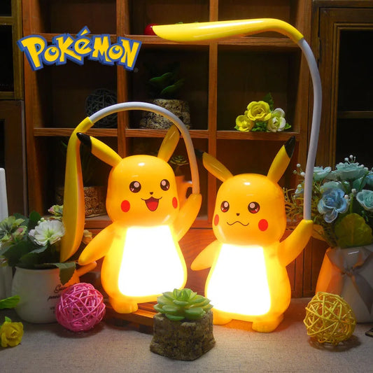 Nieuwe Echte Pokemon Pikachu Bureaulamp 3 Versnellingen Verstelbare Licht Usb Opladen Led Oogbescherming Night Light Kids Studie Levert