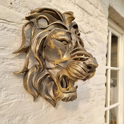 Metalen Leeuwenkop Wanddecoratie