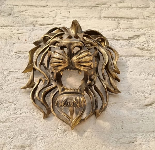 Metalen Leeuwenkop Wanddecoratie