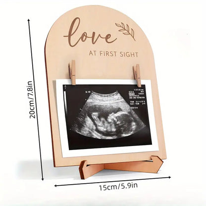 Houten Ultrasone Fotolijst - Dubbelzijdig Zwangerschapsaankondiging Bord, Perfect Cadeau voor Nieuwe Moeders & Kamerdecoratie