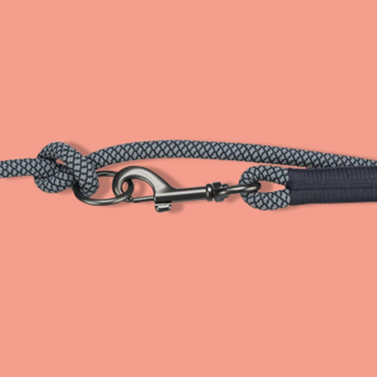 Trixie - Soft Rope Hondenriem Verstelbaar Zwart / Grijs