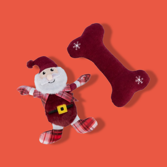 Trixie - Xmas Giftset Bot Met Kerstman Pluche / Stof