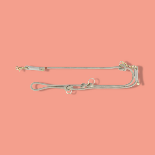 Trixie - Soft Rope Hondenriem Verstelbaar Grijs / Lichtgrijs