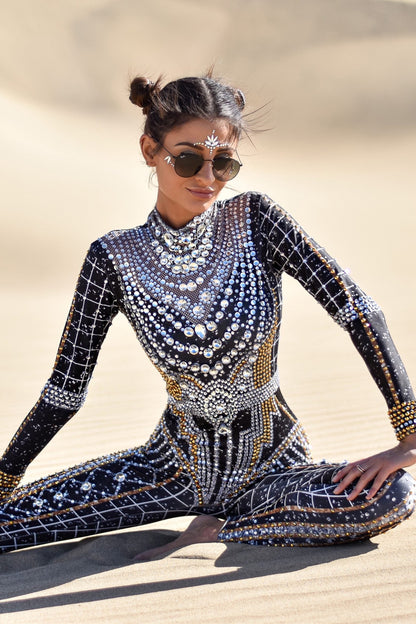 Dominique luxury rhinestone jumpsuit