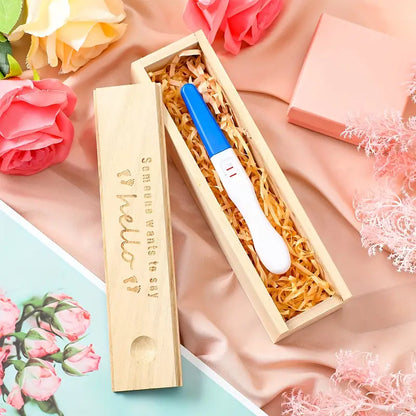 Houten Zwangerschapstest Aandenkensdoos - Het Perfecte Geschenk voor het Aankondigen van een Nieuwe Aankomst - Ideaal voor Grootouders en Vaders